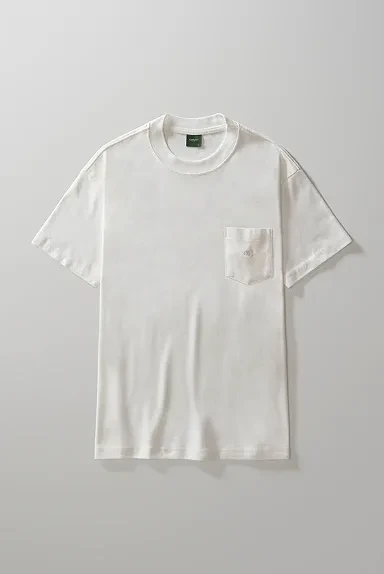 White pocket T-shirt laid flat before Product to Model generation